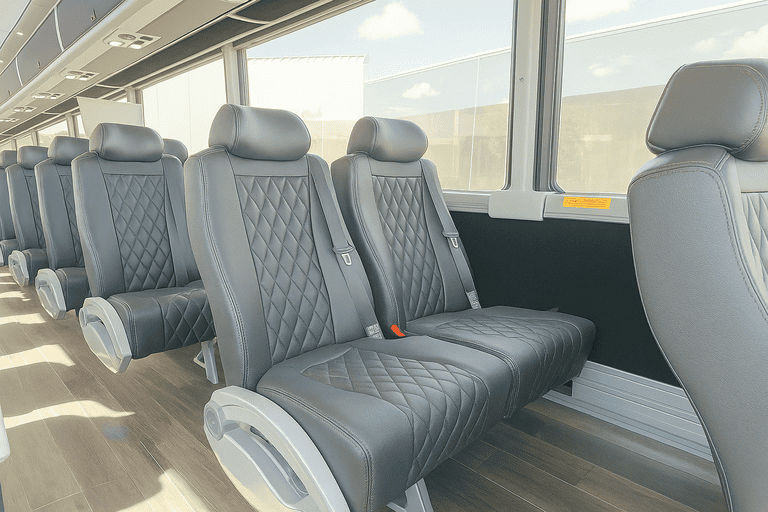 interior of Fort Collins Shuttle Bus Rentals charter bus